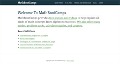 Desktop Screenshot of mathbootcamps.com